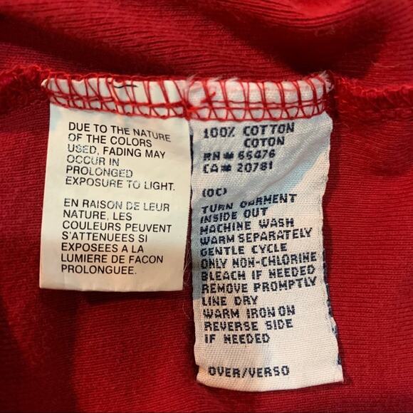 Tommy Hilfiger Tee Size M Vintage 90s y2k Red Cotton Rhinestone - Picture 6 of 10